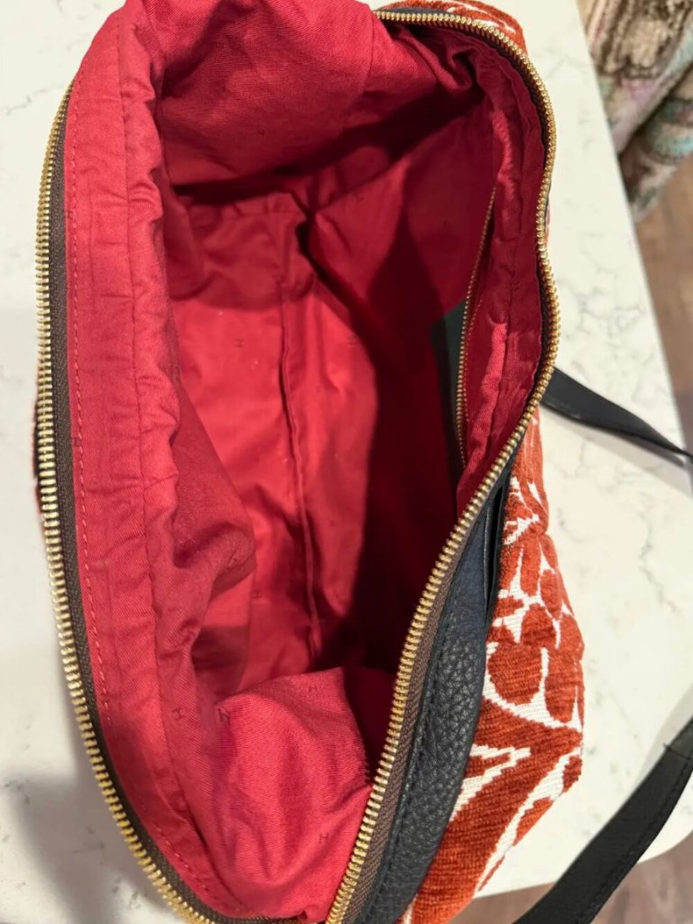 Hammitt *Morgan* Texas Tapestry Crossbody | EUC | Gold Accents | Black Leather - Picture 11 of 12
